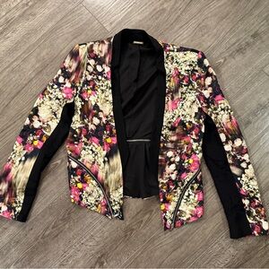 100% Silk Floral Blazer jacket by Rebecca minkoff
